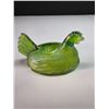 Image 2 : Green carnival glass hen top- 6" by 4"