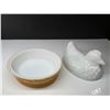 Image 3 : Vintage avon milk glass hen on a nest