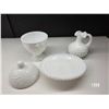 Image 2 : Avon milk glass collectables, pedestal, soap dish, candy dish, pitcher