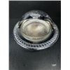 Image 1 : Vintage collectable silver plated , roll top butterdish revolving domed lid- with removable glass li