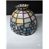 Image 1 : Partylite hydrangea tiffany style stained glass shade- 6" by 5"