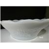 Image 1 : Vintage anchor hocking white milk glass bowl- harvest grape pattern- embossed grapes and leaf's