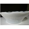 Image 2 : Vintage anchor hocking white milk glass bowl- harvest grape pattern- embossed grapes and leaf's