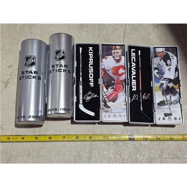 Mini hockey star sticks, Lecavahier, ovechkin, spezza, kiprusoff