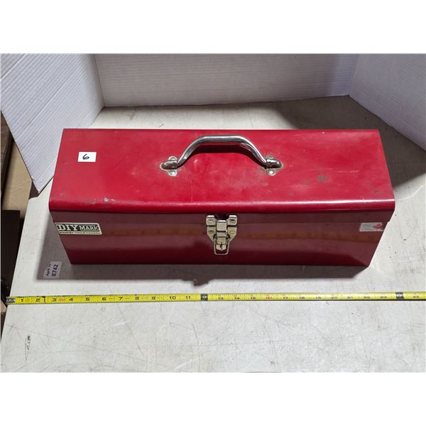 Small red tool box some tools inside