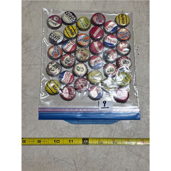 Assorted old bottle caps
