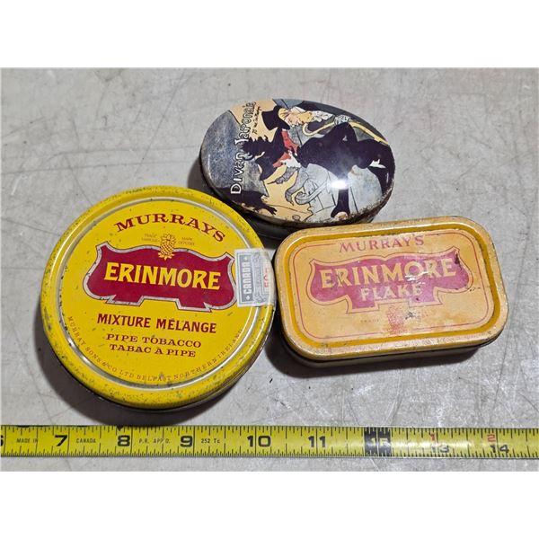 Erinmore pipe tobacco and flakes tins