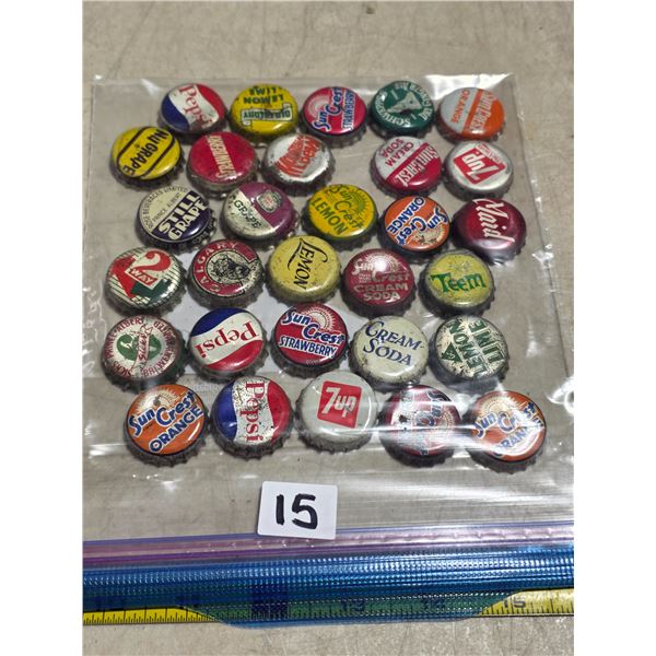 Assorted old bottle caps