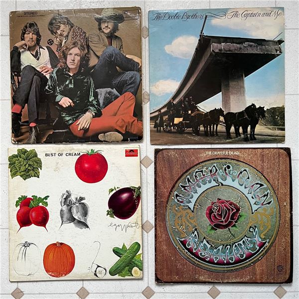 Vintage Vinyl Records (4). Cream, Traffic, Doobie Brothers, Grateful Dead.