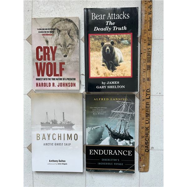 Books – Arctic Exploration by Ship. Shackleton. With Bear attacks & Wolf Inquest books.