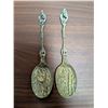Image 1 : (2) Made in Italy Ornate Spoons (64.59g)/(60.57g) W/ Unique Design