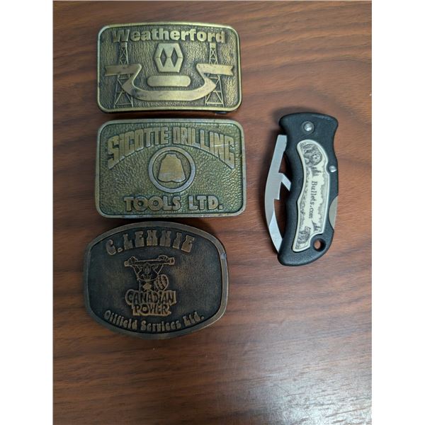 (3) Belt Buckles (Weather Ford, Canadian Power, and etc.)