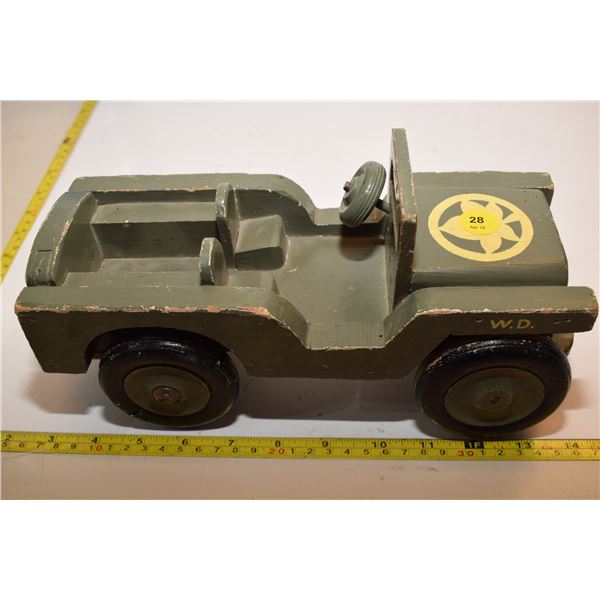 Well Made Wooden WWII Canada Jeep Toy