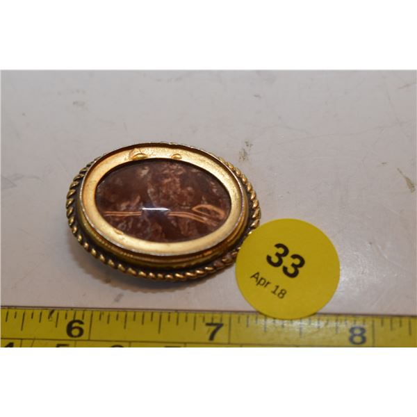 14kt Gold Plated Brooch (Marked 14K G P)