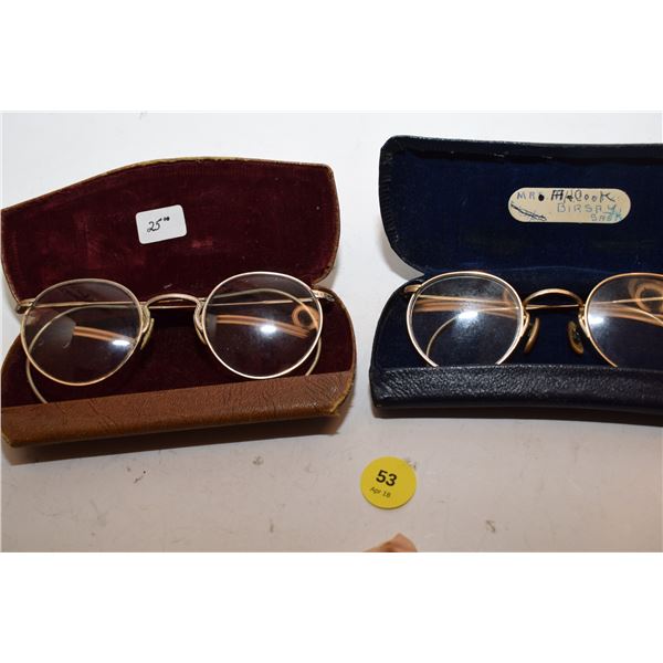 (2) Antique Pairs Gold-Filled Glasses