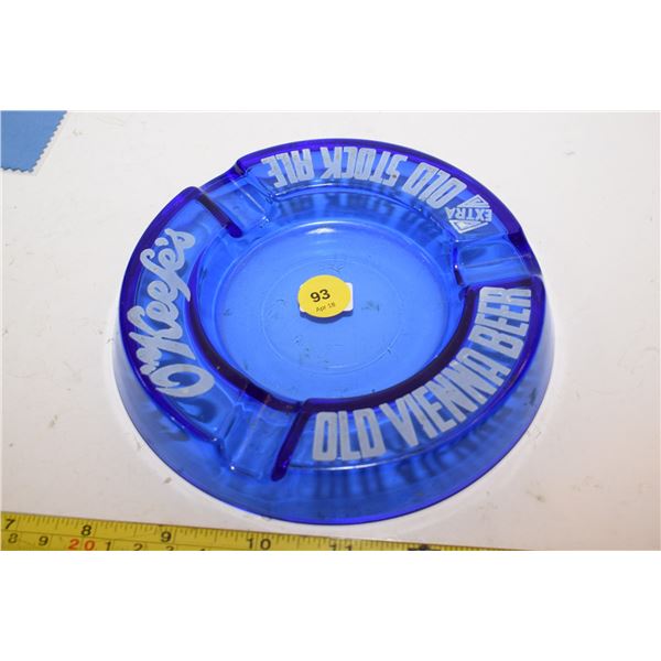 RARE Cobalt Blue O’Keefe’s Beer Ashtray