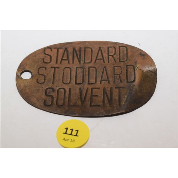 Standard Oil Brass Tag