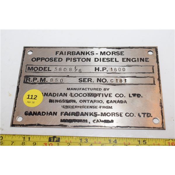 Locomotive Engine Railway Tag