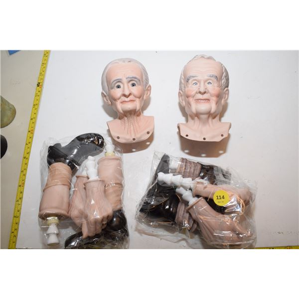 Creepy Ceramic Old Couple Doll Parts