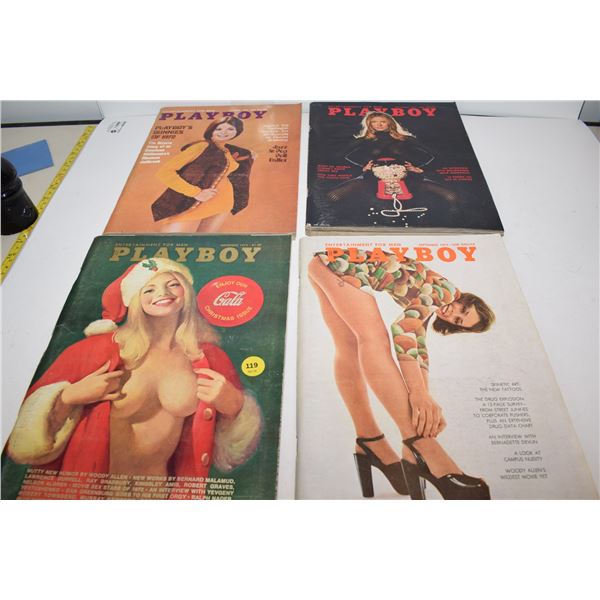 (4) 1972 Playboy Magazines