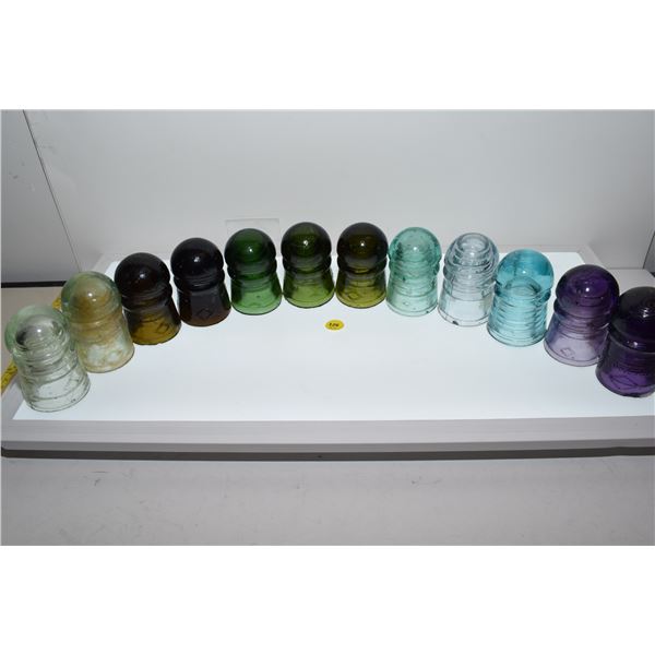 (12) Different CD-102 Insulators including "yellow mustard" insulator