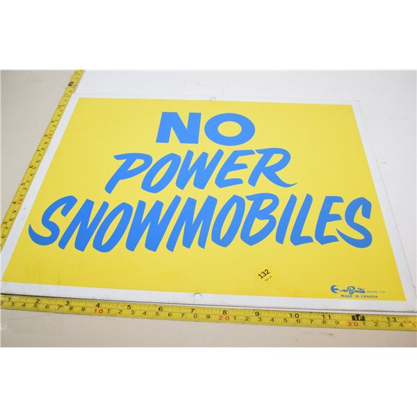 Tin Snowmobile Sign
