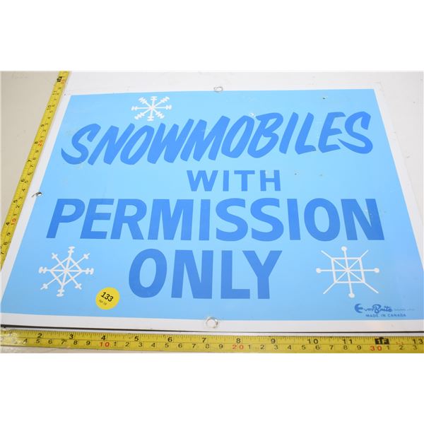 Tin Snowmobile Sign