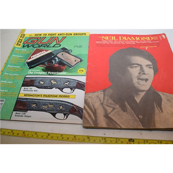 1977 Gun Magazine & Neil Diamond Song Book