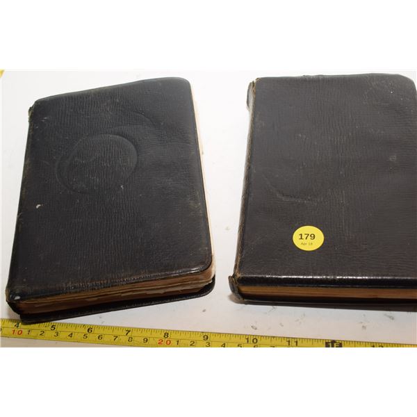 (2) Antique Leather Bibles
