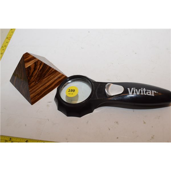 Magnifying Glass & Pyramid Paperweight
