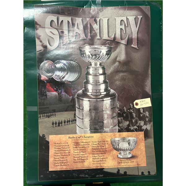 1996 Kellogg’s Stanley Cup poster (34” x 22”) and 2007 Roughrider Grey Cu