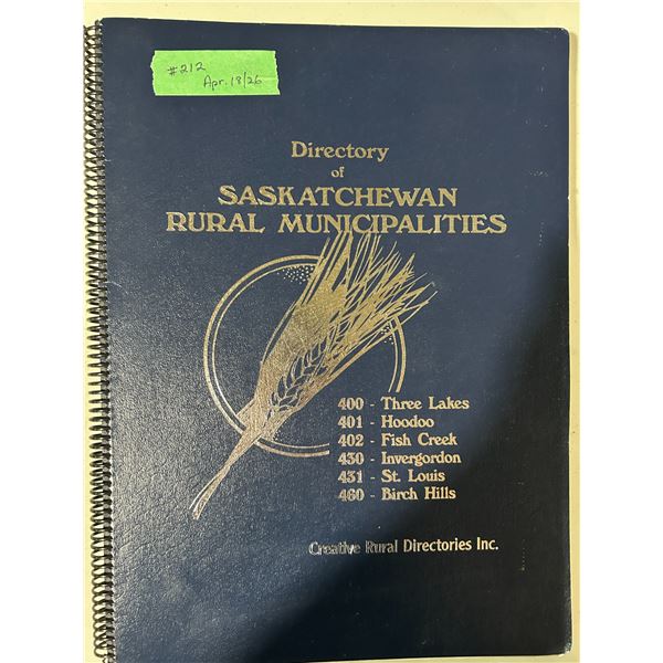 R.M. Directory – 5 RM’s including maps, names and photos 1993