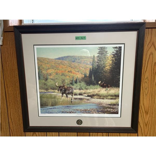 Ducks Unlimited print “Outranked”.  Outer frame 36” x 32”