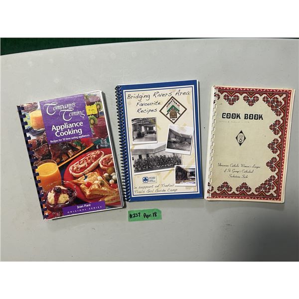 Company’s Coming Appliance cookbook, UCWL cookbook 1970, Girl Guide cookbook 2012