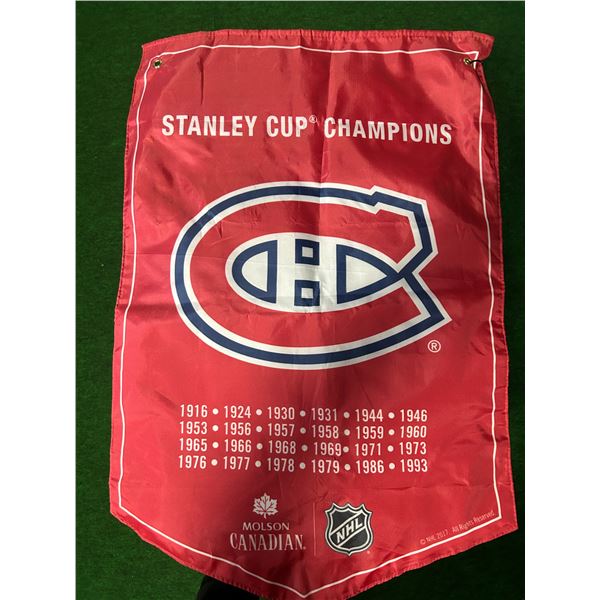 Montreal Canadiens Stanley Cup banner (double-sided) 34” long x 23.5” wide