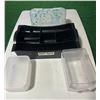 Image 1 : Miscellaneous storage boxes and organizer (organizer is 13”w x 8”d x 4”h)