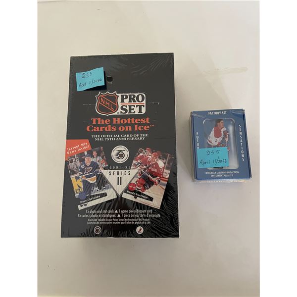 Sealed box of 1991-92 proset series 2 and factory set of 90 of future sensations 1991
