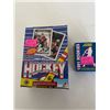 Image 1 : Sealed box of O-PEE-ChEE 1991-92 hockey cards with gum and box of 1991 baseball rookies cards
