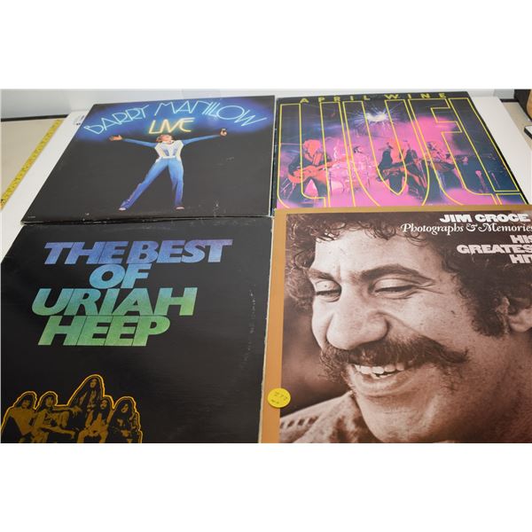 (4) Vintage LP Records – Jim Croce, April Wine, Uriah Heep, etc.