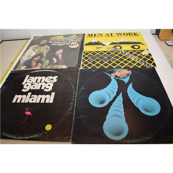 (4) Vintage LP Records – Men at Work, James Gang, Manfred Mann, etc.