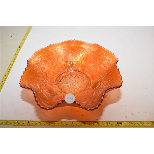 Footed Fenton Carnival Glass Bowl