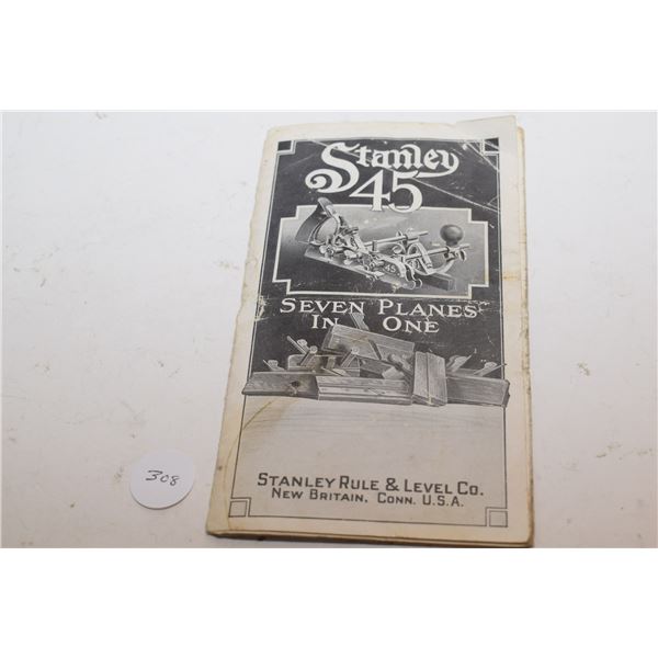 1913 Stanley 45 Wood Plane Manual