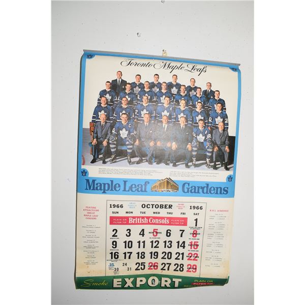 1966 Export Cigarettes NHL Hockey Calendar