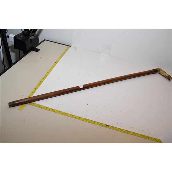 Antique Cane w/ Horn Handle & Sterling Silver Trim