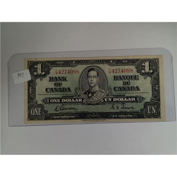 Canadian 1937 1 Dollar Bill 4274088