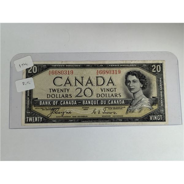 Canadian 1954 Devils Face 20 Dollar Bill 6680319