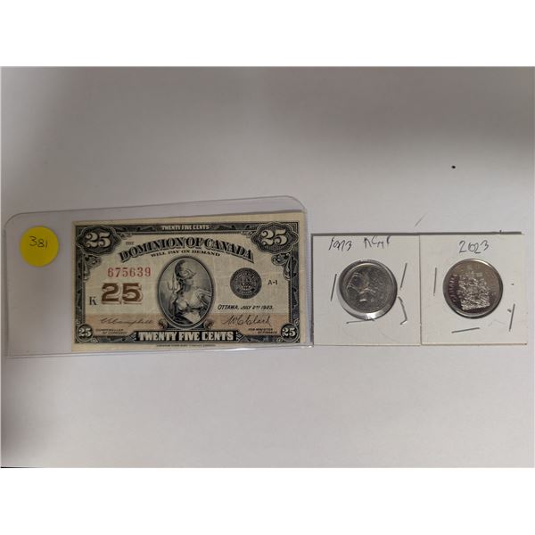 Canadian 1923 Dominion Of Canada 25 Cents Shinplaster 675639