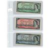Image 1 : (3) Canadian 1954 Bills (1, 2, and 5 Dollar Bills)