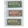 Image 1 : (3) Canadian 1954 Bills (1, 2, and 20 Dollar Bills)