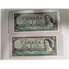 Image 1 : (2) Canadian 1954 1 Dollar Bills MS-4 217363-64